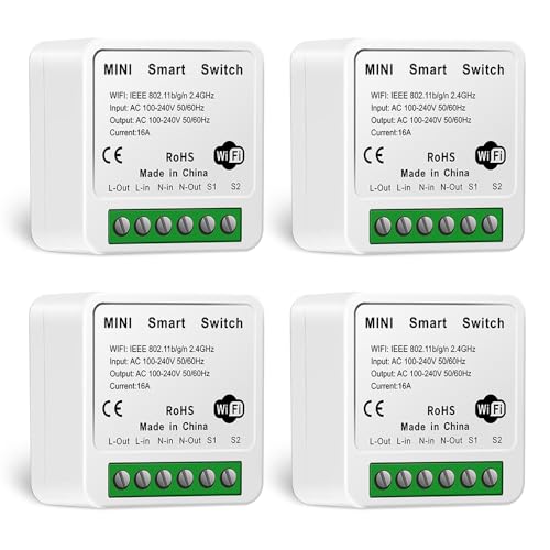 4 Stück Smart Lichtschalter Modul, Wlan...